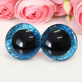 3Д очі для іграшок, діаметр 16 мм + кріплення, ціна за пару сині