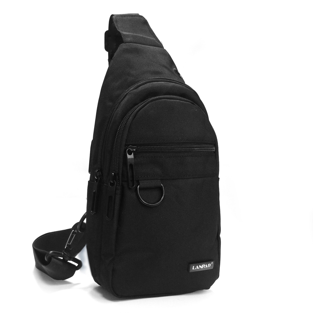 Сумка-слінг Чоловіча На Плечо рюкзак нейлон Lanpad 82076 black, фото 1