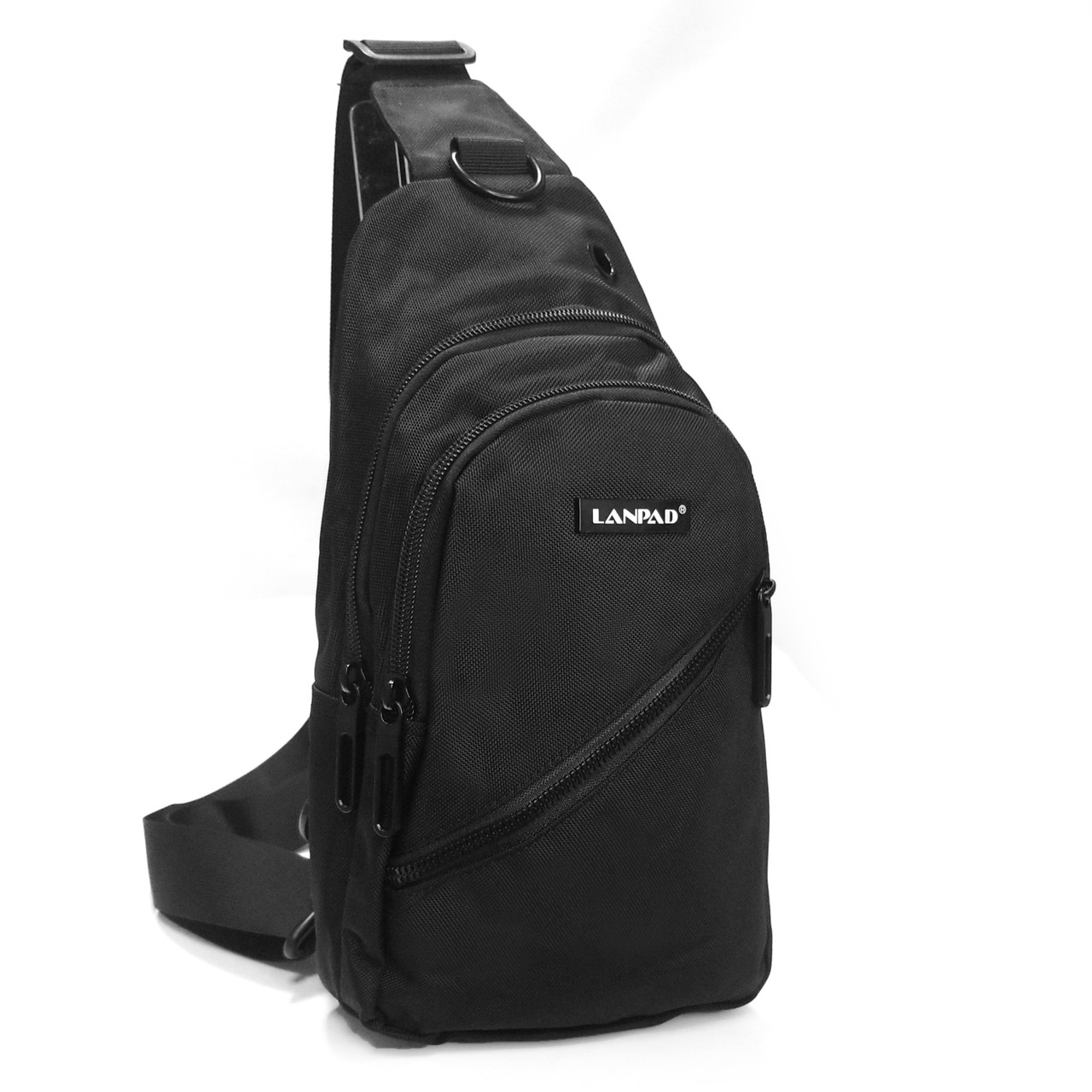 Сумка-слінг Чоловіча На Плечо рюкзак нейлон Lanpad 82084 black