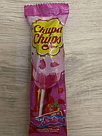Chupa Chups Strawberry Big Babol Чупа Чупс льодяник на паличці зі смаком полуниці зі жуйкою Біг Бабл 15 г