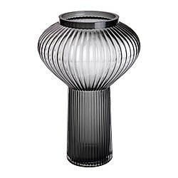 Скляна ваза у формі вази 30 см сіра.