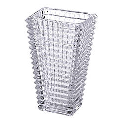 Прямокутна декоративна ваза для квітів із скла, 17 см.