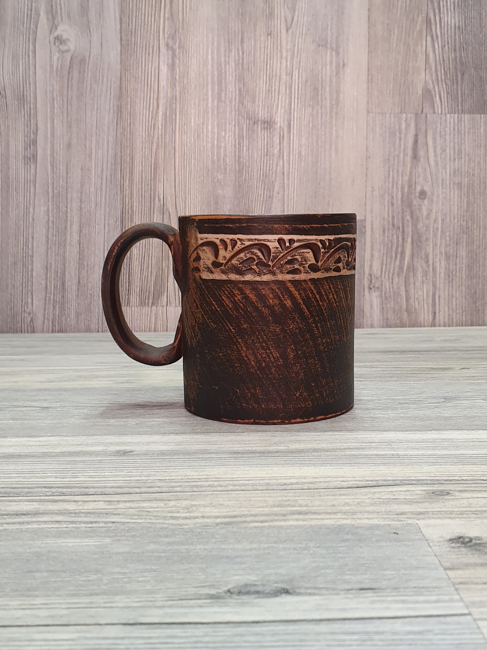 Чашка / глиняний кухоль для чаю, кави (із червоної глини 0,3 л