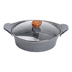 Алюмінієва каструля Ø 30 см Мармур з антипригарним покриттям сірий MGC