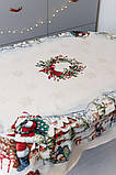 Скатертина овальна на Новорічний стіл 135 х 180 см., гобеленова, фото 2