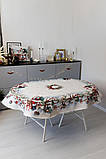 Скатертина овальна на Новорічний стіл 135 х 180 см., гобеленова, фото 6