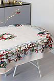 Скатертина овальна на Новорічний стіл 135 х 180 см., гобеленова, фото 4
