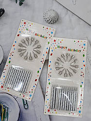 Свічки в торт 5.5 см 12 штук Сріблястий