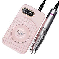 Портативний фрезер BQ-110 (рожевий) на акумуляторі на 50 Вт. та 45 000 про. з дисплеєм, для манікюру та педикюру