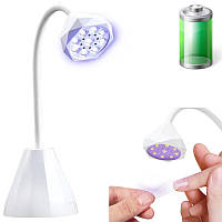Лампа Led 1 на акумуляторі (з USB) для прихвату верхніх форм та гелевих типс (з гнучкою ніжкою)