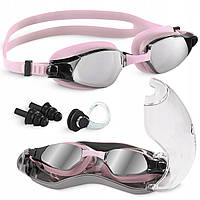 Очки для плавания TSUNAMI Anti-Fog 3 в 1 чехол, беруши и зажим для носа Pink (P-5905973401777)