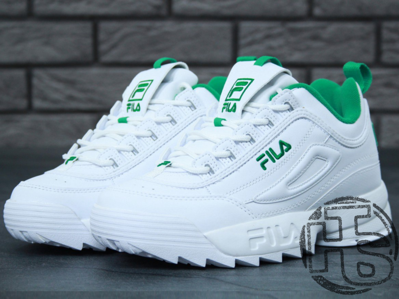 Жіночі кросівки Fila Disruptor II 2 Leather White/Green, фото 1