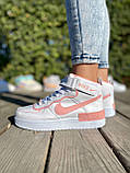 Жіночі кросівки Nike Air Force Shadow High White Pink (с мехом) ALL05029, фото 3