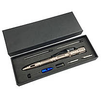 Ручка мультитул зі свистком і ліхтариком Solve багатофункціональна 8 в 1 gold KT6000005 solve