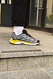 Кросівки чоловічі Salomon XT-6 Advanced Grey Black Yellow L41086400, фото 4