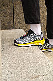 Кросівки чоловічі Salomon XT-6 Advanced Grey Black Yellow L41086400, фото 6