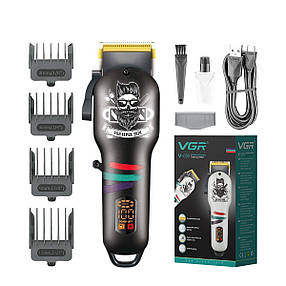 Тример для бороди і волосся VGRHP-V-699B акумуляторний USB зарядка чорний, фото 4