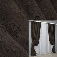 Штори в спальню, вітальню (2шт. 1,5х2,7м) із тканини вельвет. Колір венге