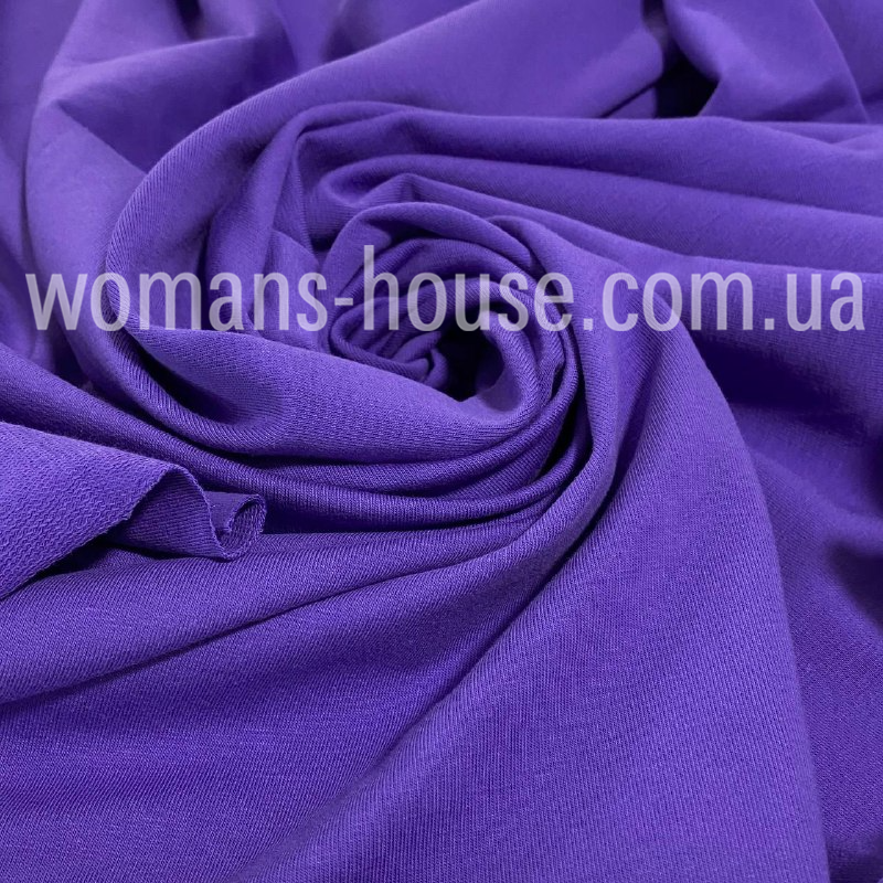 Двонитка трикотаж петля бавовняна 180 см Туреччина Фіолетово-синій А-172, фото 1