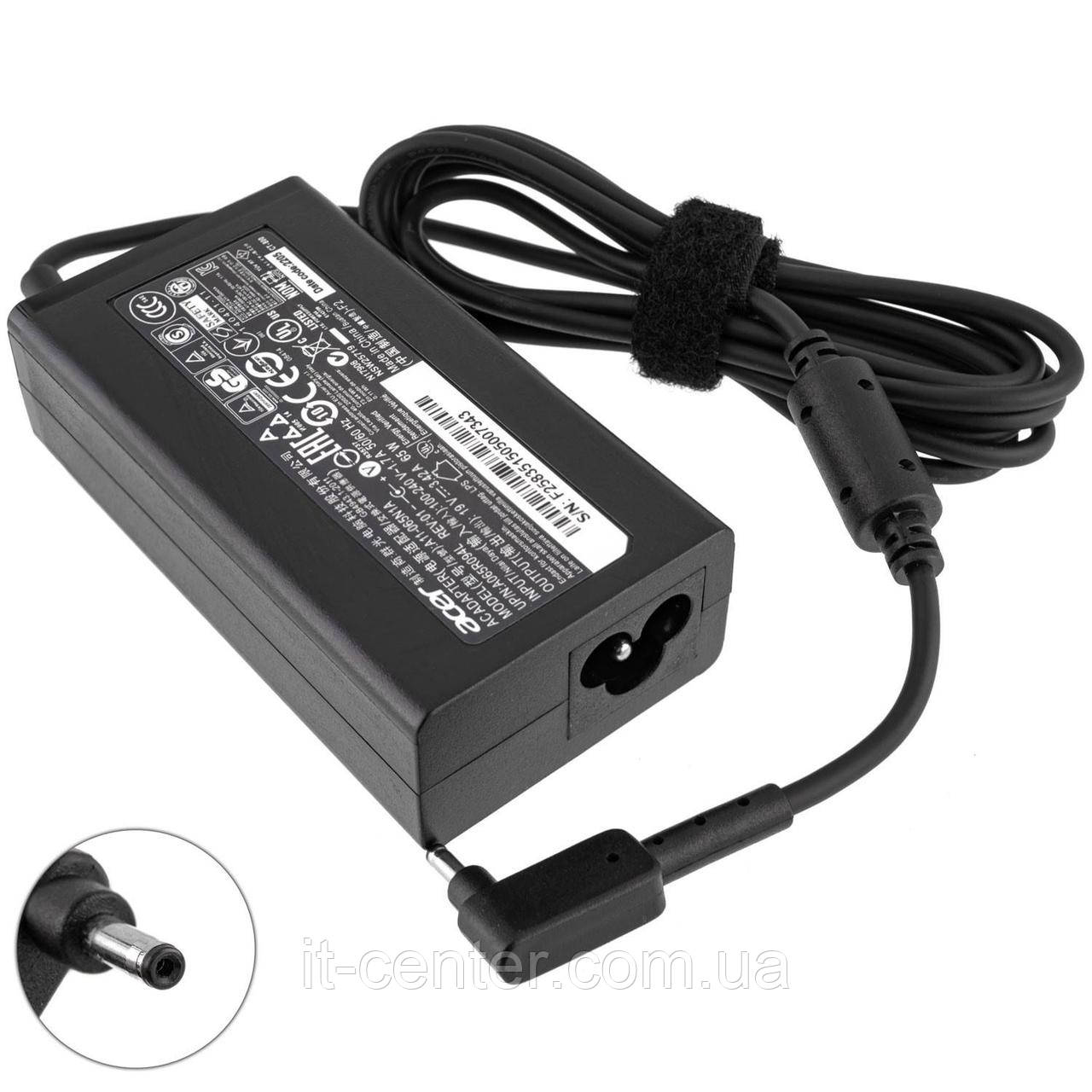 Оригінальний блок живлення для ноутбука ACER 19V, 3.42A, 65W, 3.0*1.0мм, black, Aspire S5 series (без кабелю!)
