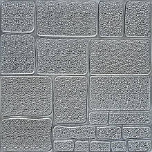 Самоклеюча декоративна 3D панель Камінь срібло 700х700х6мм (153) SW-00000187