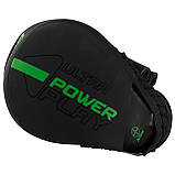 Лапи боксерські PowerPlay 3044 Pro Carbon Ultra Series Чорно-Зеленіі PU [пара], фото 4