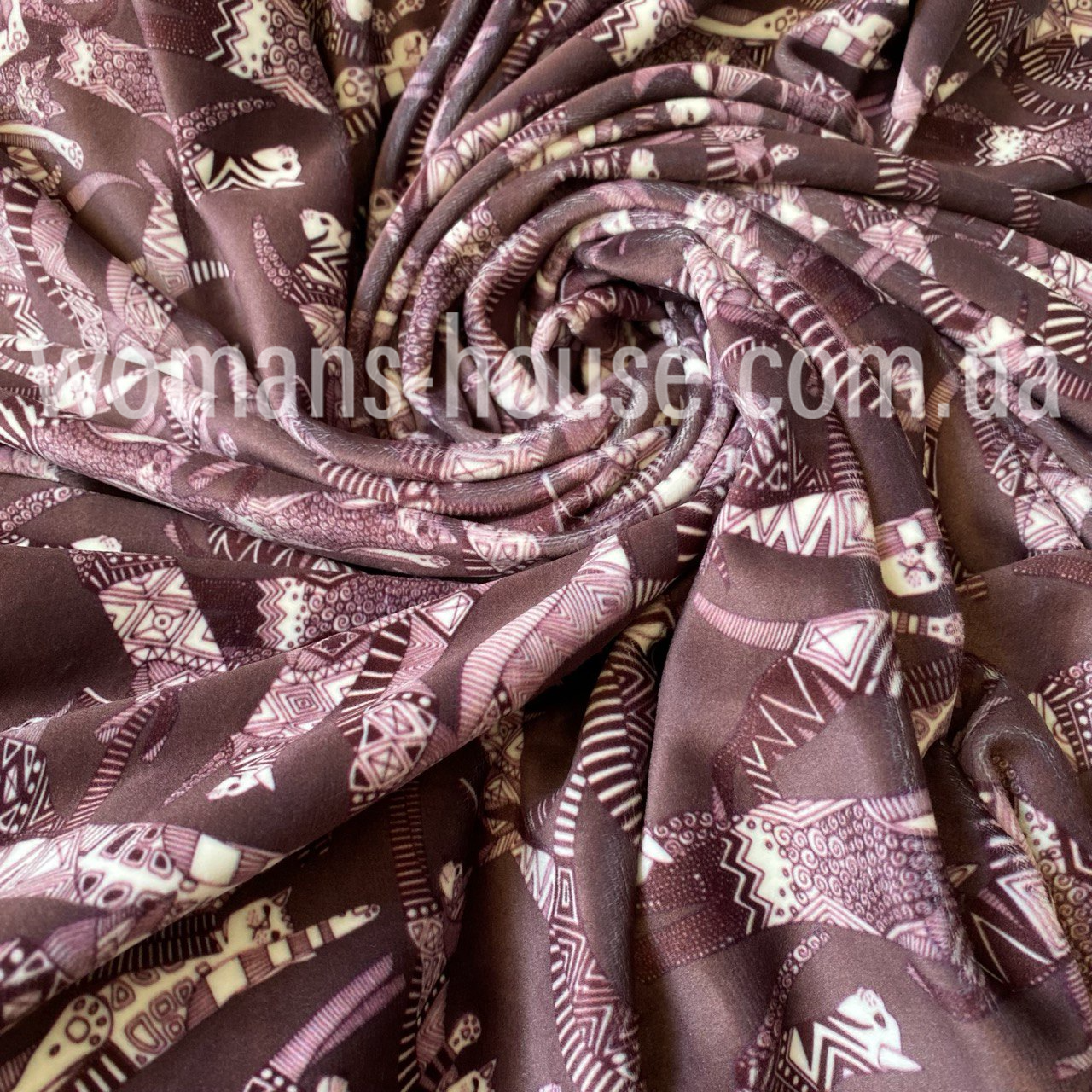 Тканина велюр Плюш (спорт) принт друкований Коти Моко, фото 1