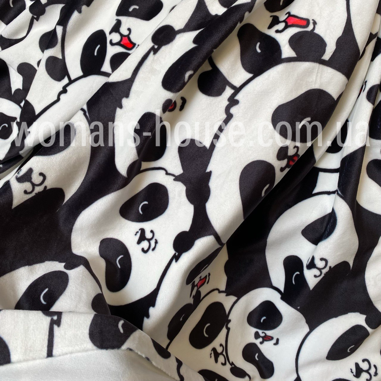 Тканина велюр Плюш (спорт) принт друкований Чаплі на чорному, фото 1