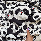 Тканина велюр Плюш (спорт) принт друкований Чаплі на чорному, фото 2