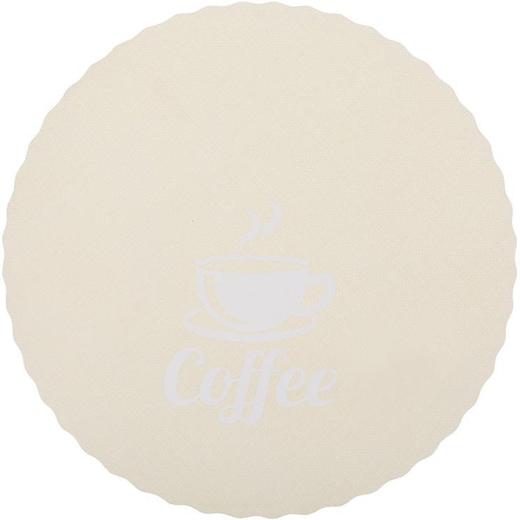 Набір 12 сервірувальних килимків Doily Coffee Ø38см, плейсмат (подтарельники), молочний, фото 1