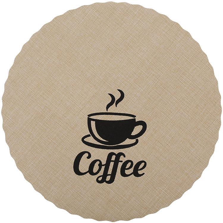 Набір 12 сервірувальних килимків Doily Coffee Ø38см, плейсмат (подтарельники), бежевий, фото 1