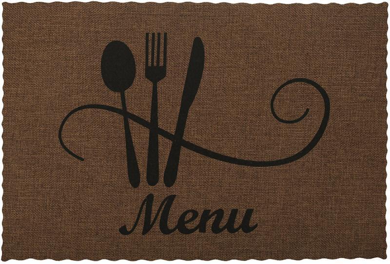Набір 12 сервірувальних килимків Doily Menu 30х45см, плейсмат (подтарельники), коричневий, фото 1