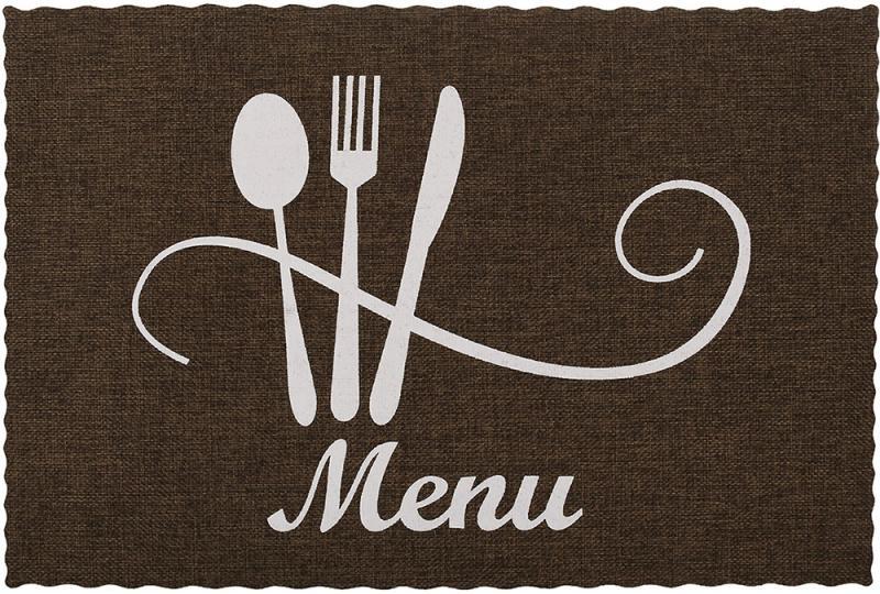 Набір 12 сервірувальних килимків Doily Menu 30х45см, плейсмат (подтарельники), коричневий, фото 1
