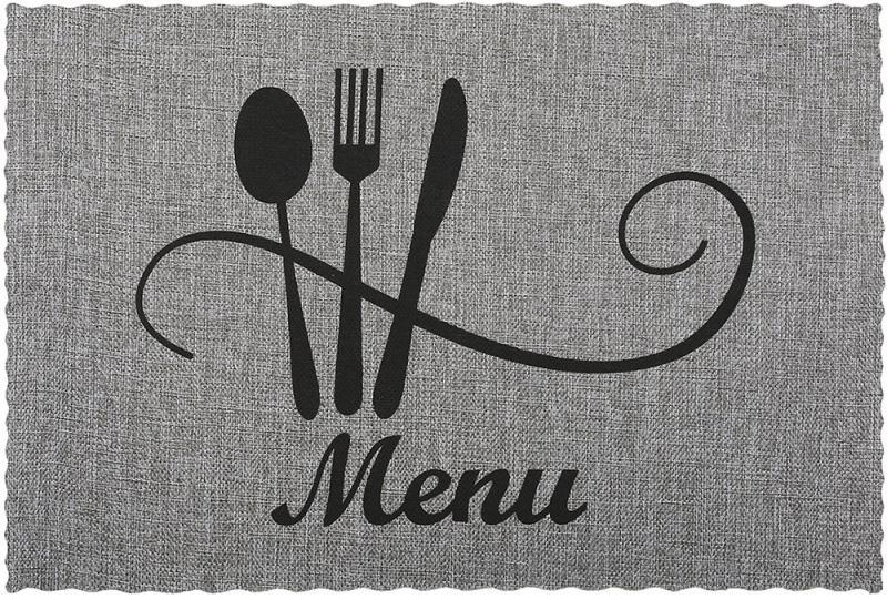 Набір 12 сервірувальних килимків Doily Menu 30х45см, плейсмат (подтарельники), графіт, фото 1
