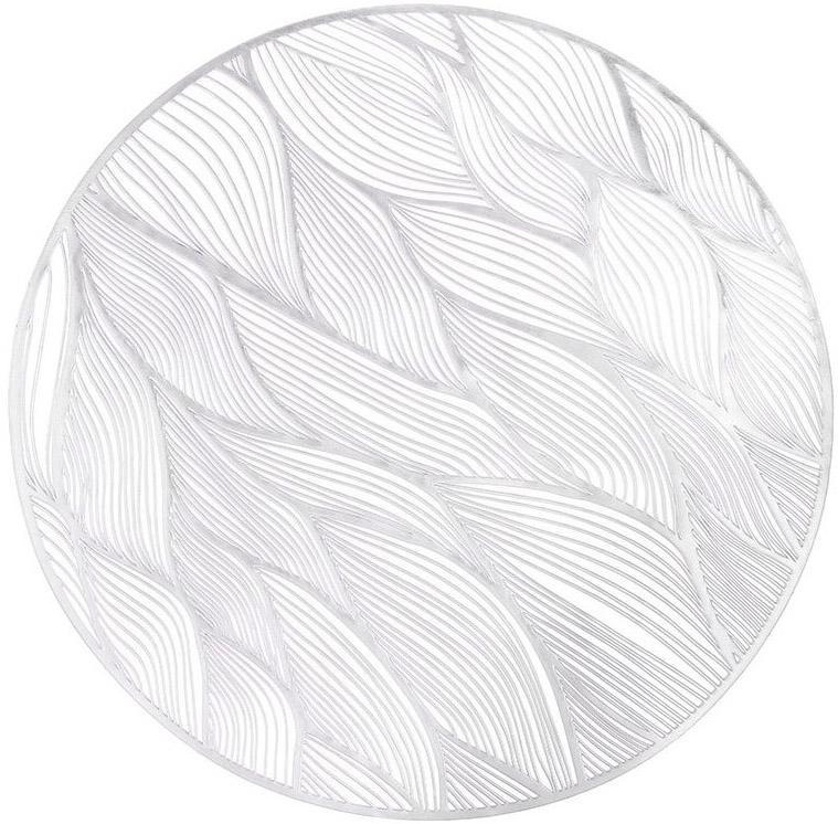 Набір 4 сервірувальних килимка Margrese Doily Modern Ø38см, плейсмат (подтарельники), срібло, фото 1