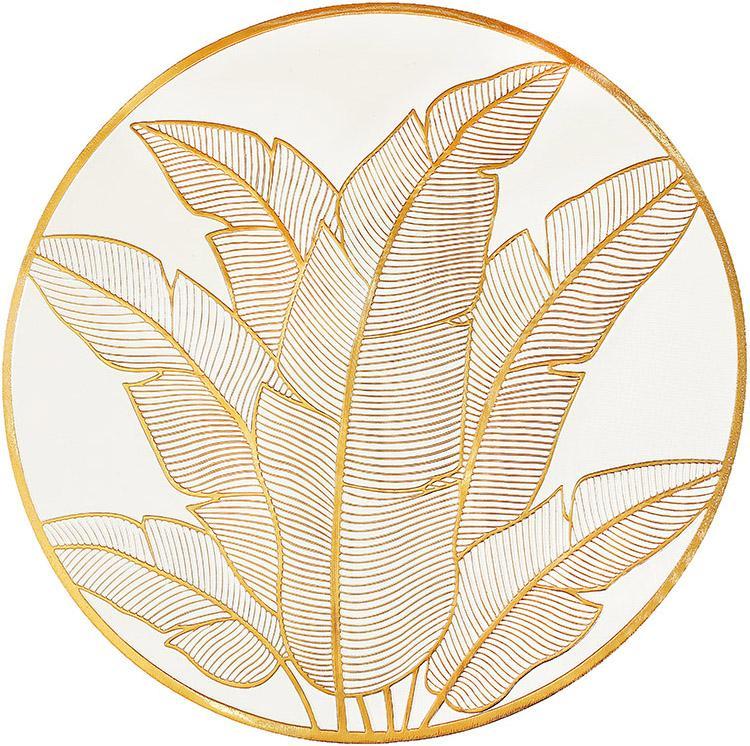 Набір 4 сервірувальних килимка Margrese Doily Floral Ø38см, плейсмат (подтарельник), білий із золотом, фото 1