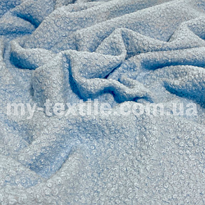 Тканина пальтова Букле Баранчик 150 см щільність 300 г/м2 однотон Блакитний