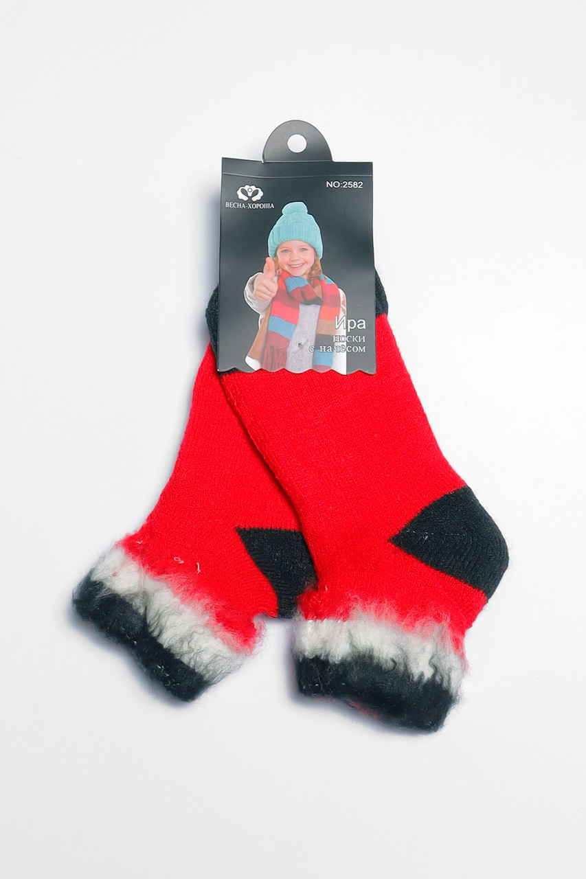 Шкарпетки дитячі з начісом червоного кольору р.6-9 191050S, фото 1