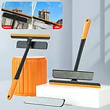 🧡Багатофункціональна щітка скребок для чищення вікон 3 в 1 Щітка для миття вікон, фото 2
