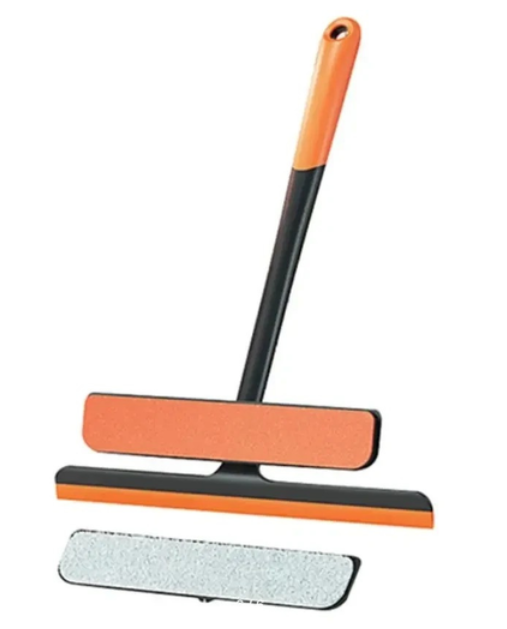 🧡Багатофункціональна щітка скребок для чищення вікон 3 в 1 Щітка для миття вікон, фото 1
