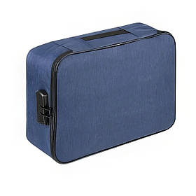 Органайзер сумка для документів водонепроникна із замком на 5 відділень, синя