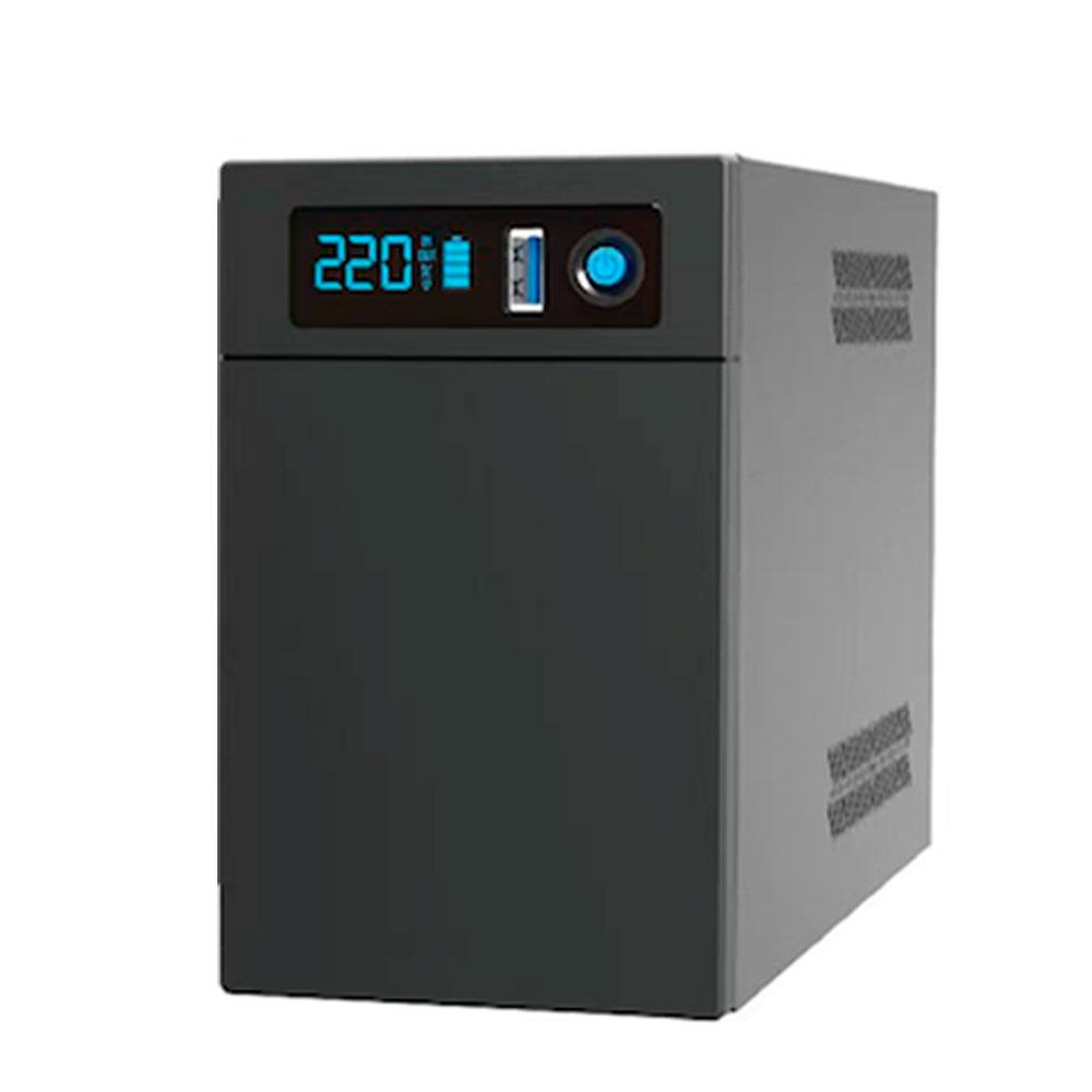 ДБЖ Ritar E-RTM-LI-800 (480W), LCD, AVR, 3st, 2xSCHUKO socket, АКБ LiFePO4x12V77Wh, Metal Case (225*85*141)