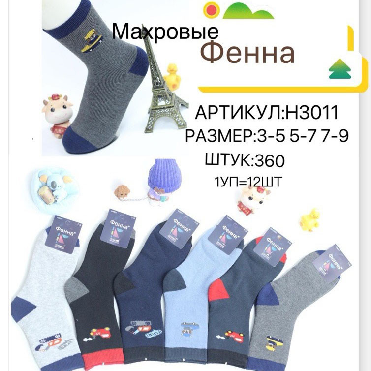 Зимові дитячі махрові шкарпетки для хлопчика Розмір: 3-5, 5-7, 7-9 років (14056), фото 1