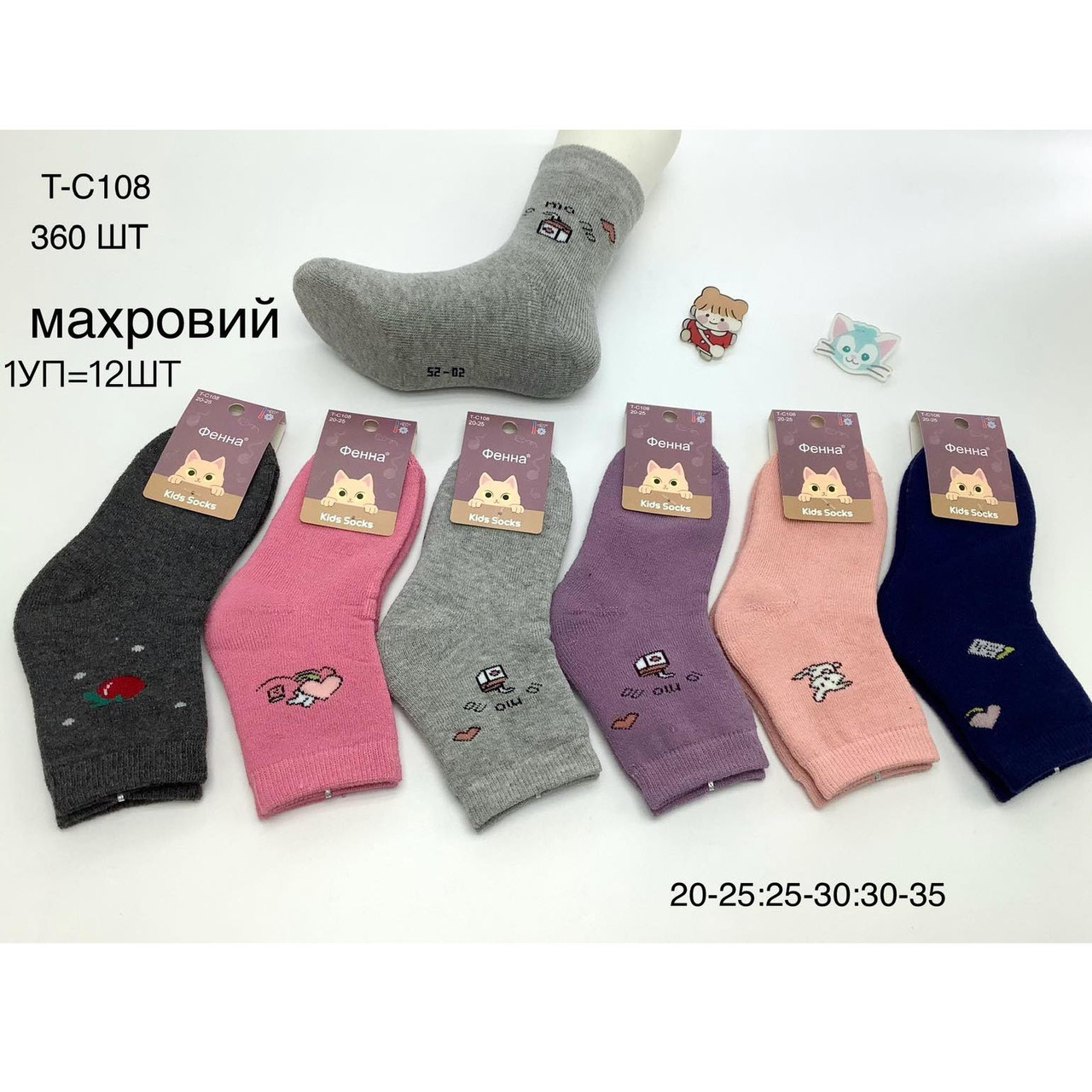 Дитячі махрові шкарпетки з малюнком "Дівчинка" Розмір: 20-25, 25-30, 30-35 (14062), фото 1