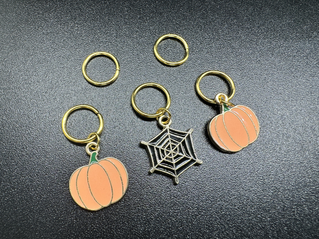 Павутина та гарбузи - Хелловін - набір пірсингу для волосся #581 (5 шт.), фото 1