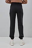 Теплі штани - джогери для вагітних трикотажні з начосом чорні M, фото 5