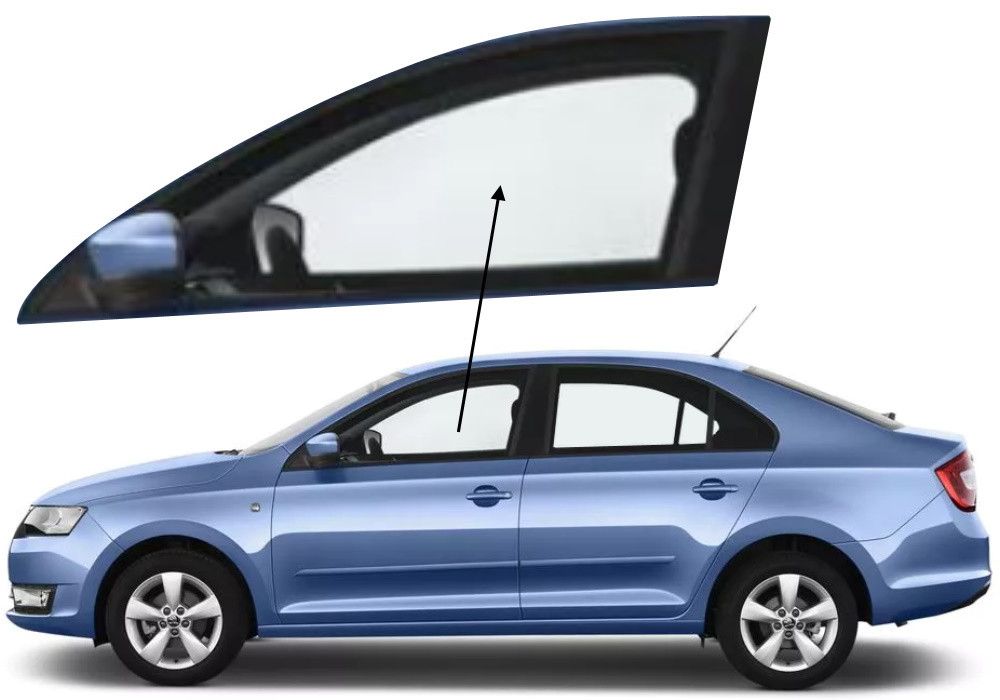 Бічне скло Skoda Rapid 2012-2019 передніх дверей ліве, фото 1