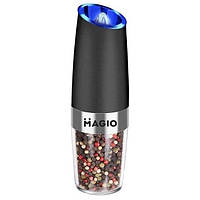 Електричний млин Magio MG-211 млина подрібнювач для перцю, солі, спецій на батарейках Чорний