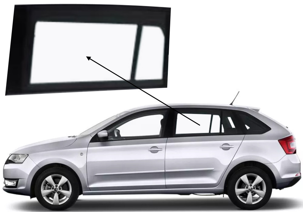 Бічне скло Skoda Rapid 2012-2019 задніх дверей ліве універсал, фото 1