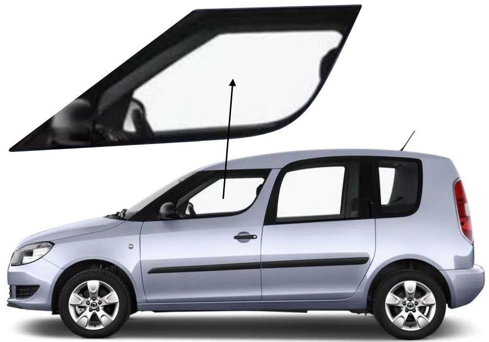 Бічне скло Skoda Roomster 2006-2015 передніх дверей ліве, фото 1